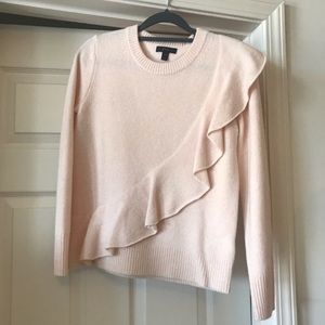 J. Crew Boiled Wool Ruffle Sweater